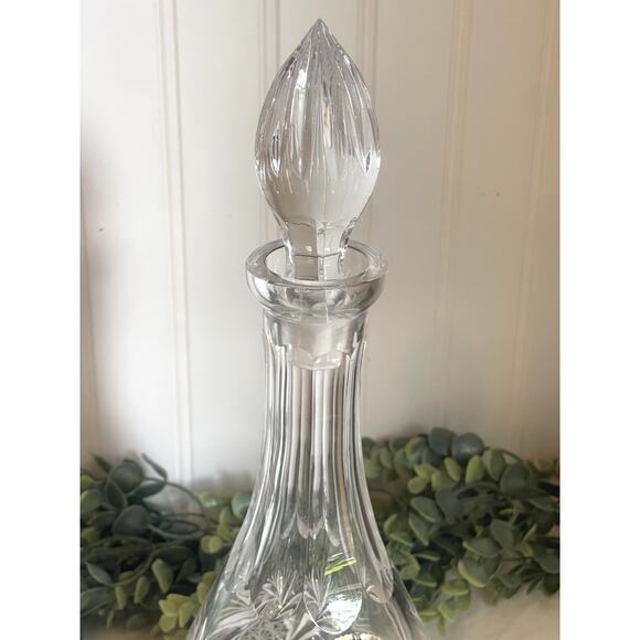 Czech Republic TOM Bohemia Hand Cut Lead CRYSTAL DECANTER / CRUET Brilliant Cuts - Picture 6 of 8